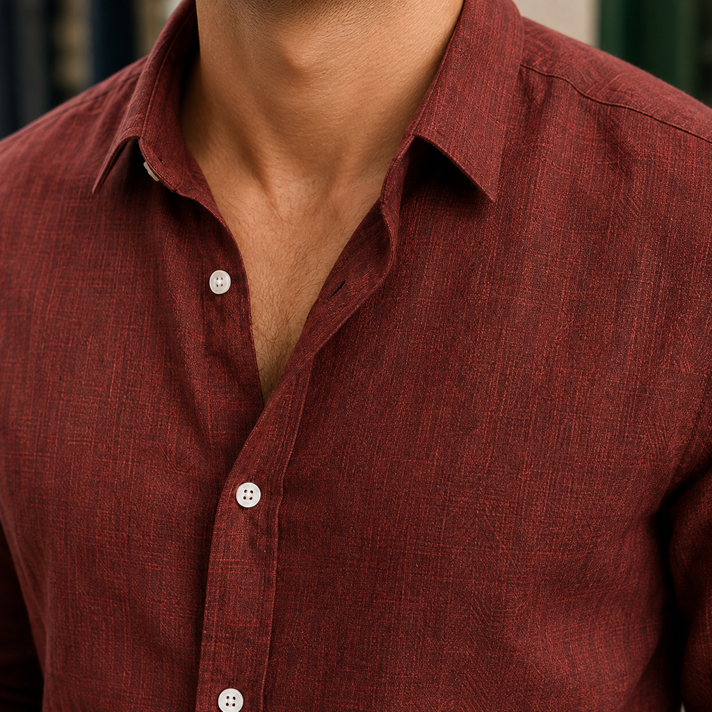 Men Linen Button Up Shirt
