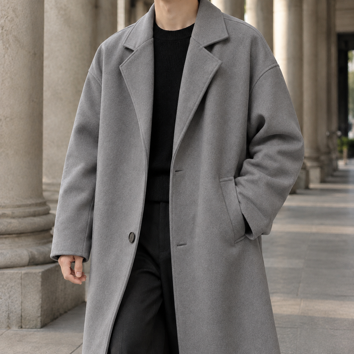 Men Longline Overcoat