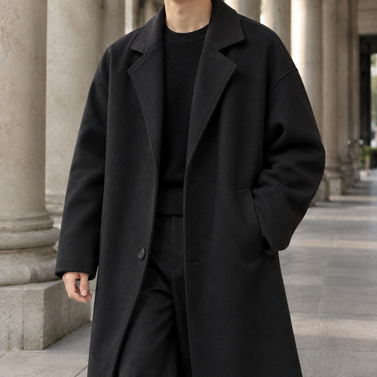 Men Longline Overcoat