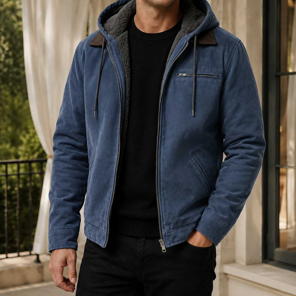 Men Vintage Hooded Jacket