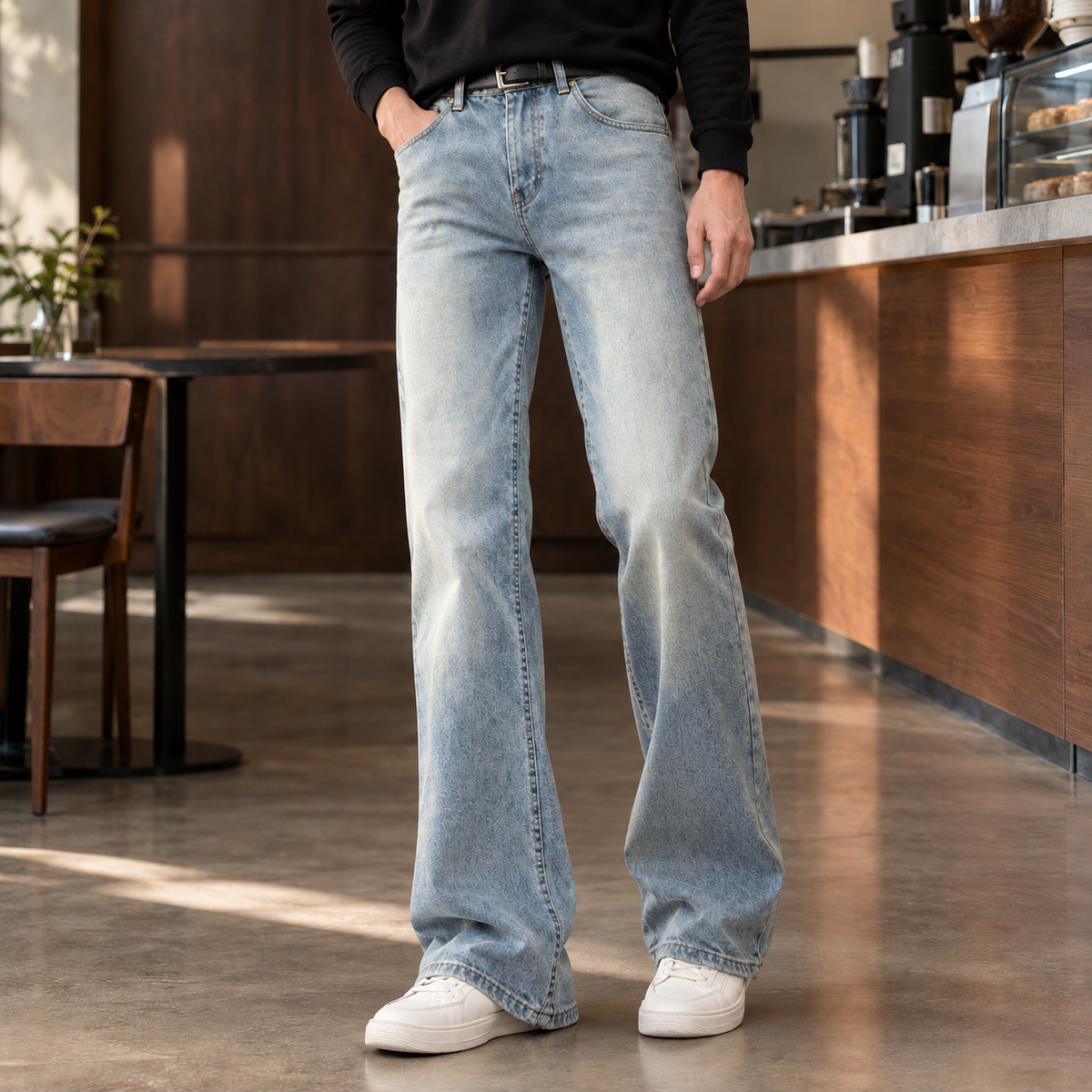 Men Slim Flared Jeans