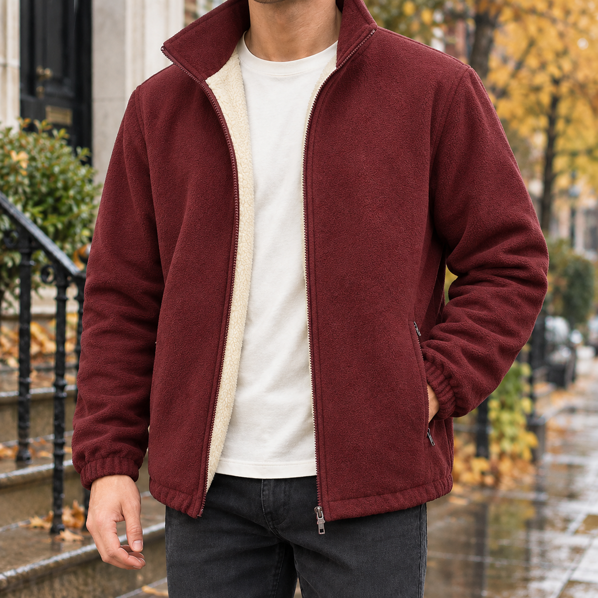 Men Soft Fleece Zip Jacket