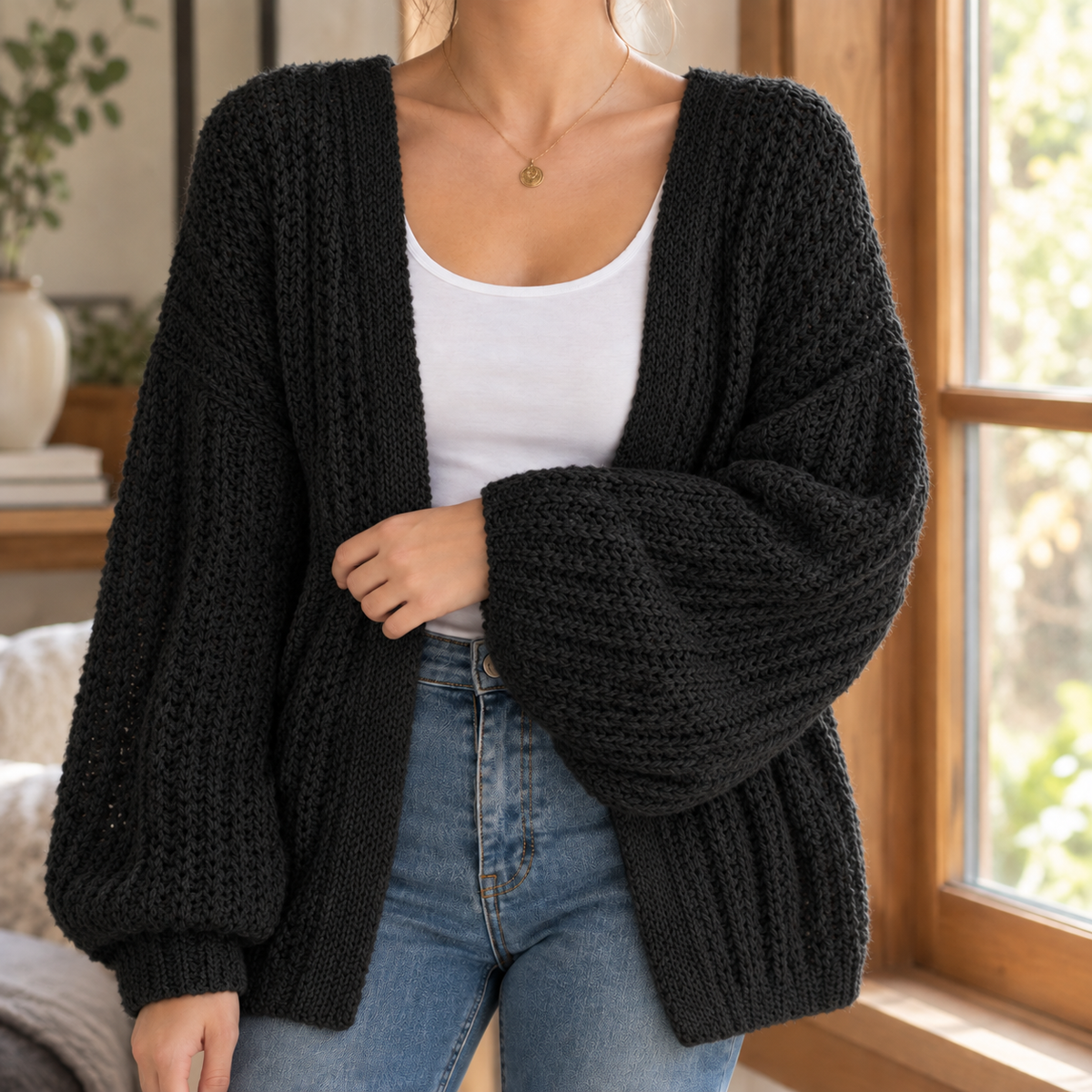 Women Chunky Knit Cardigan