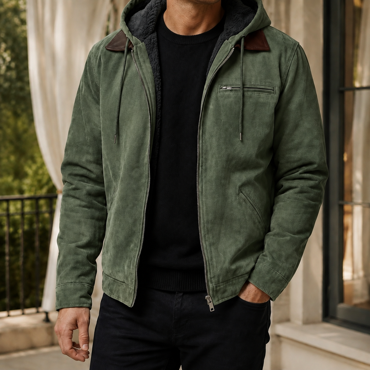 Men Vintage Hooded Jacket