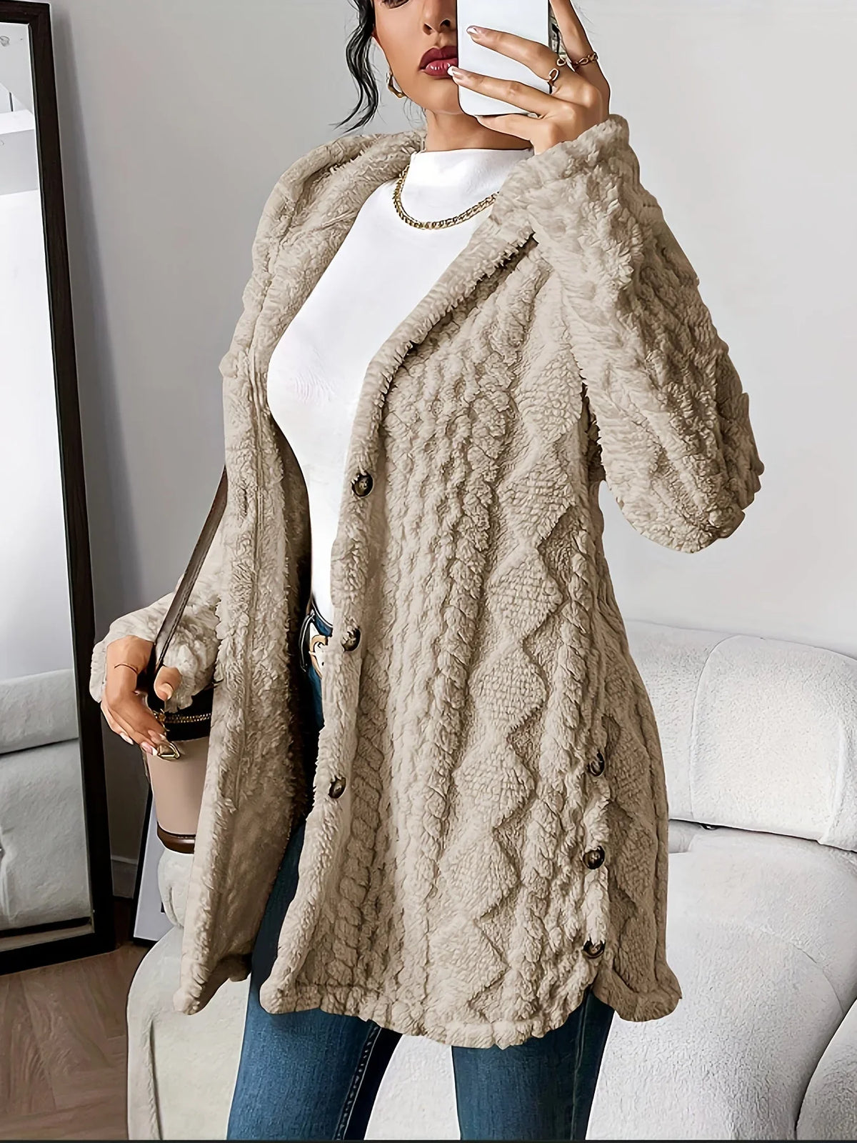 Women Hooded Knit Cardigan