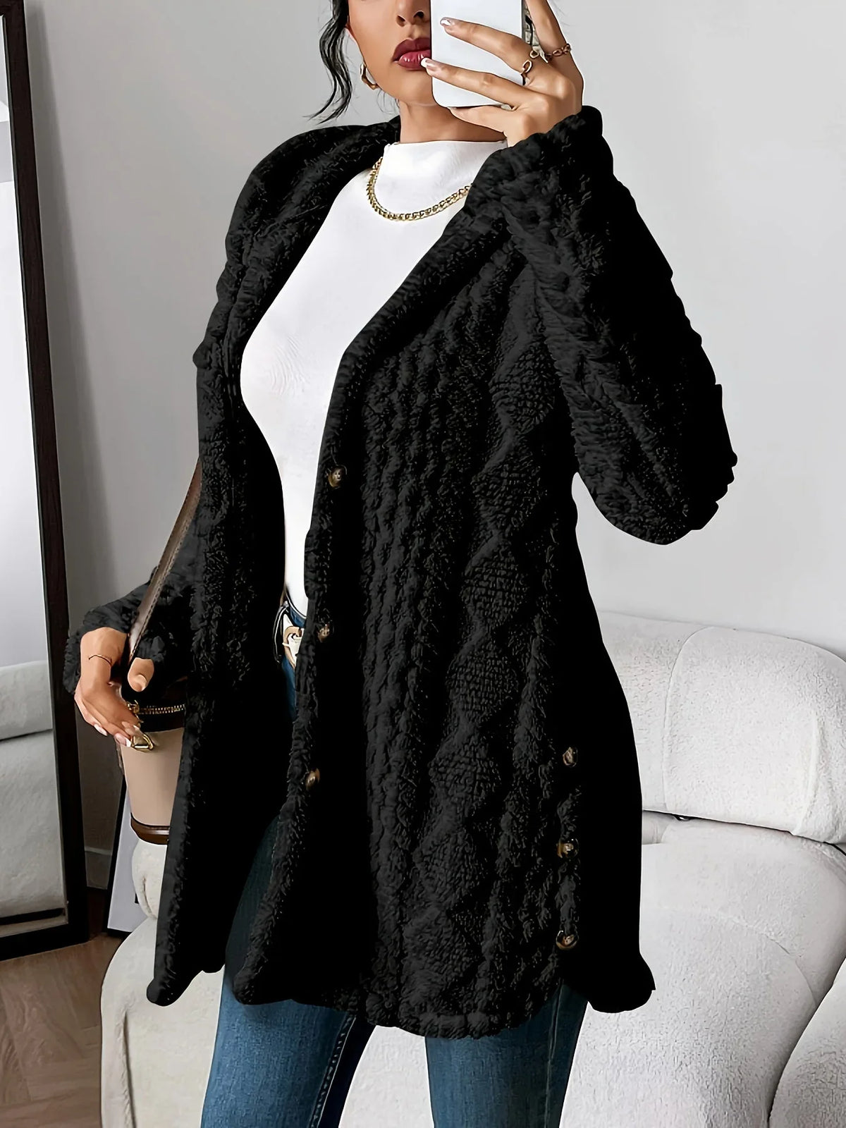 Women Hooded Knit Cardigan