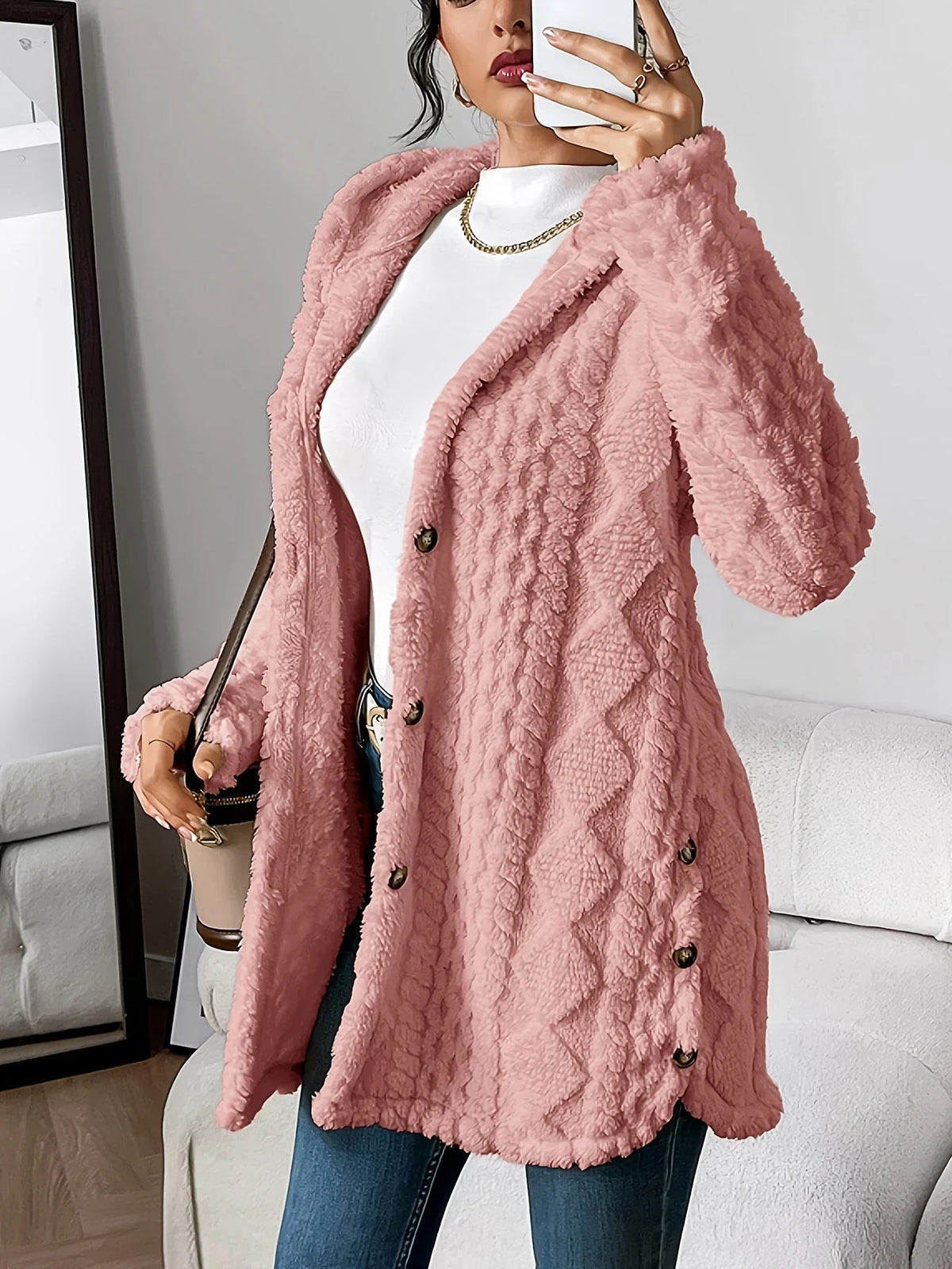 Women Hooded Knit Cardigan
