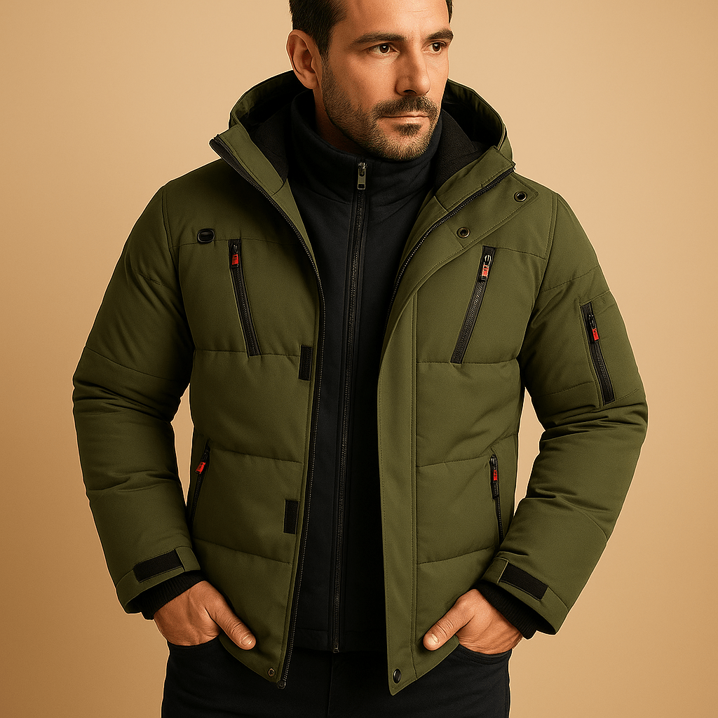Men Waterproof Hooded Winter Jacket