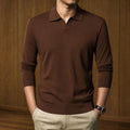 Men Ribbed Knit Polo Sweater