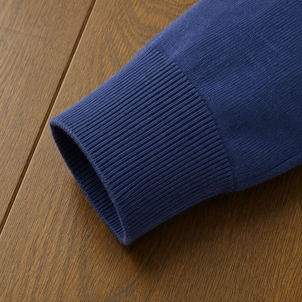 Men Ribbed Knit Polo Sweater