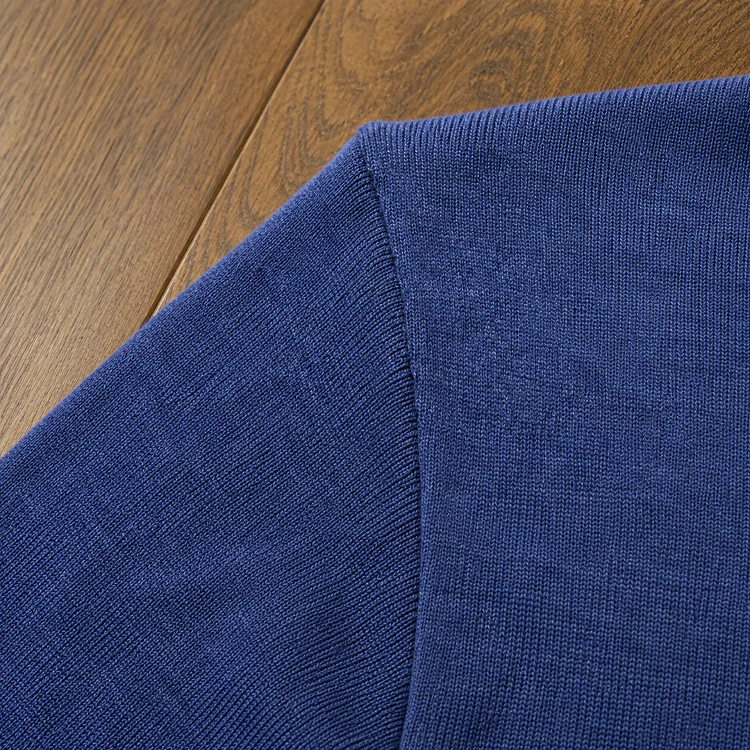 Men Ribbed Knit Polo Sweater