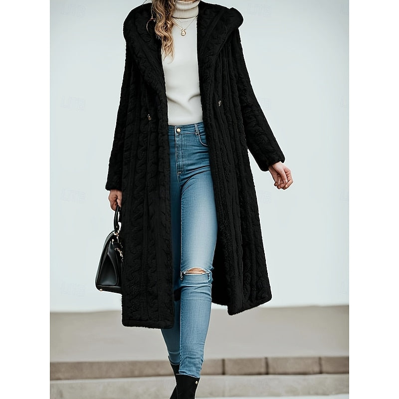 Women Hooded Longline Coat
