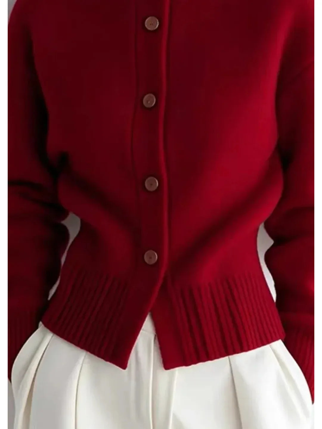 Women High Neck Knit Cardigan
