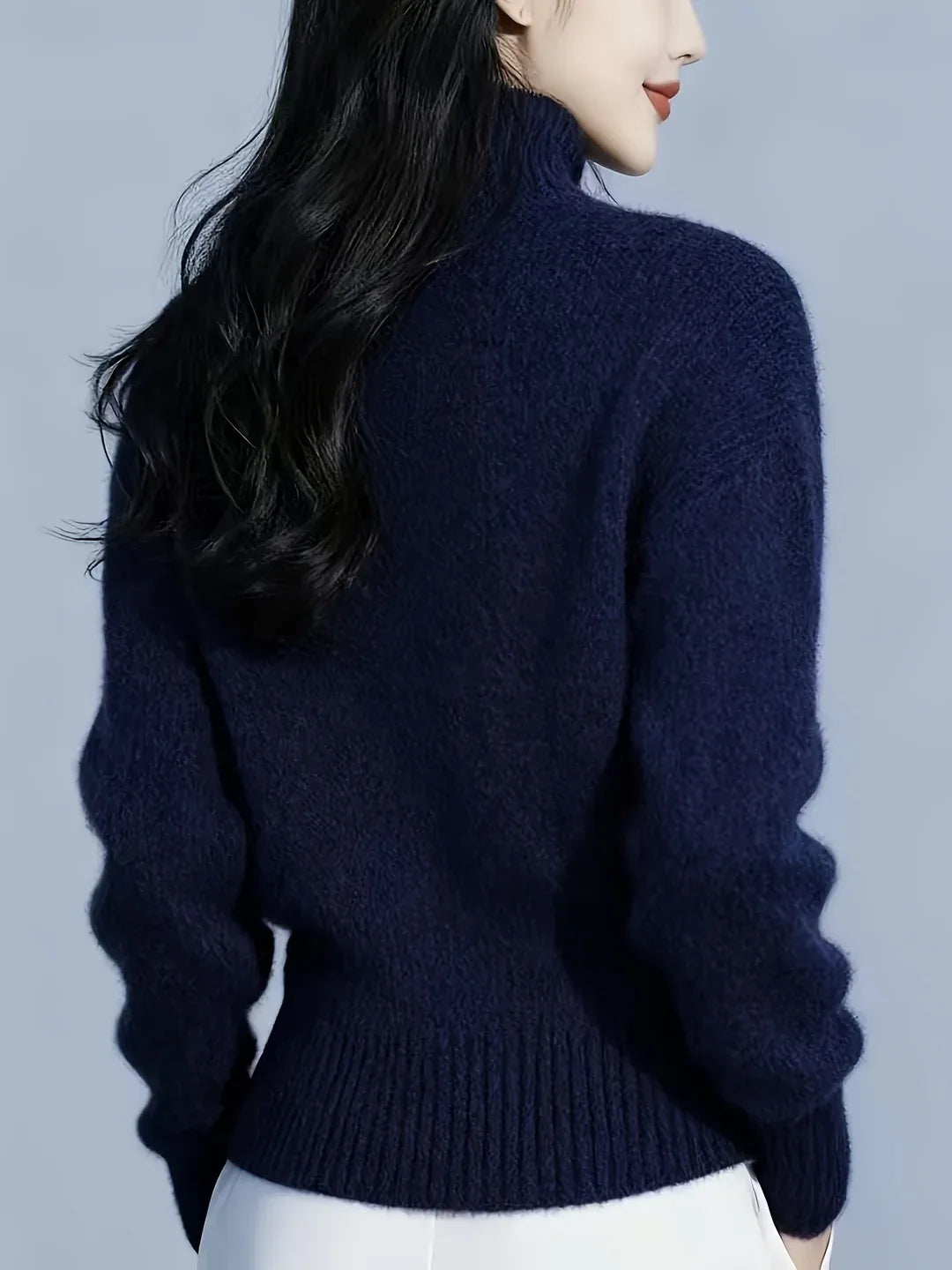 Women High Neck Knit Cardigan