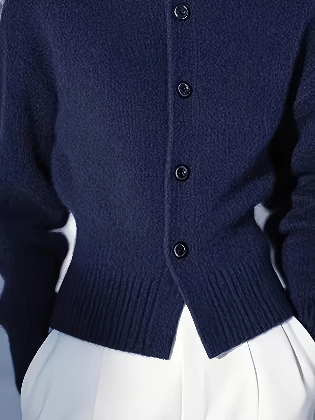 Women High Neck Knit Cardigan