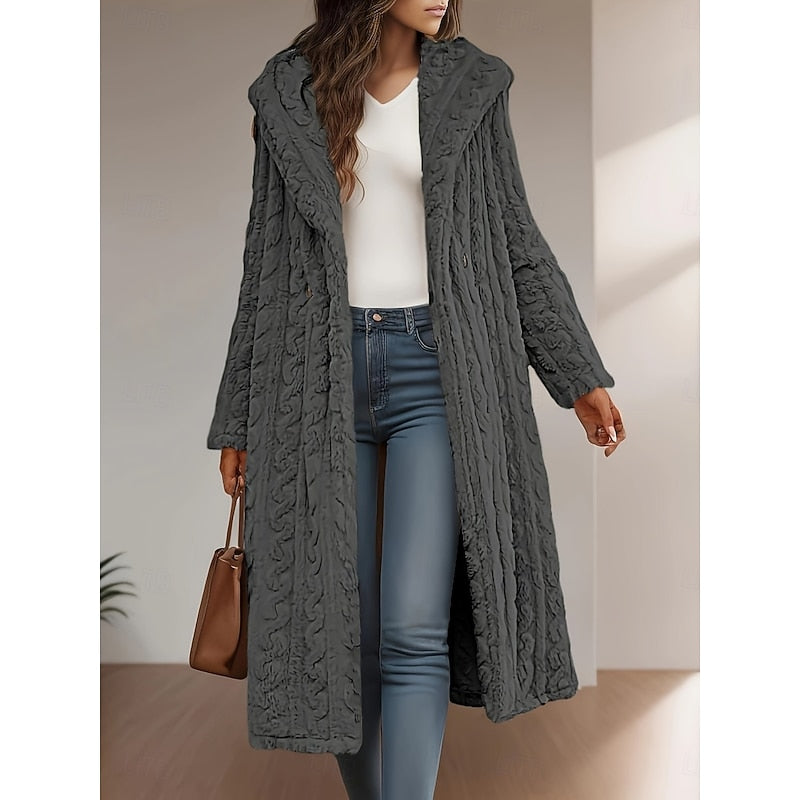 Women Hooded Longline Coat