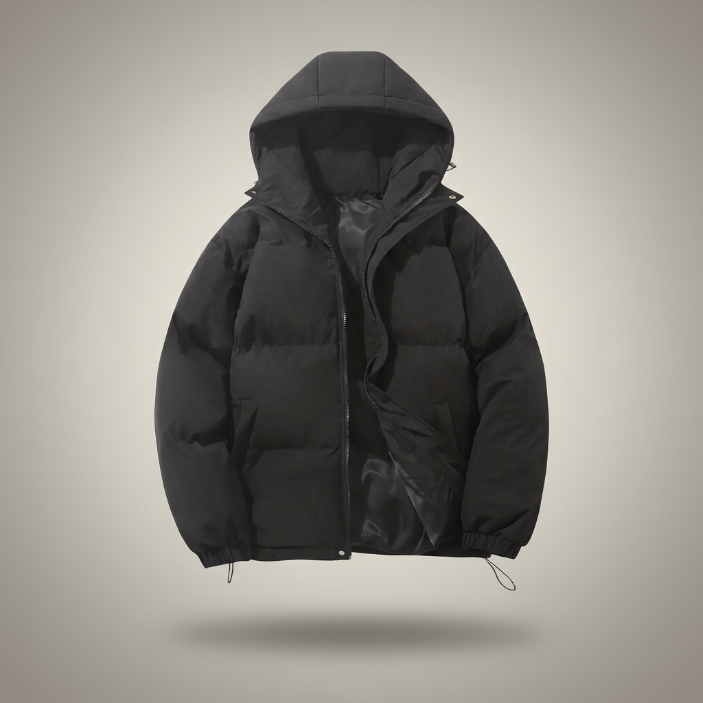 Women Oversized Puffer Jacket - Black
