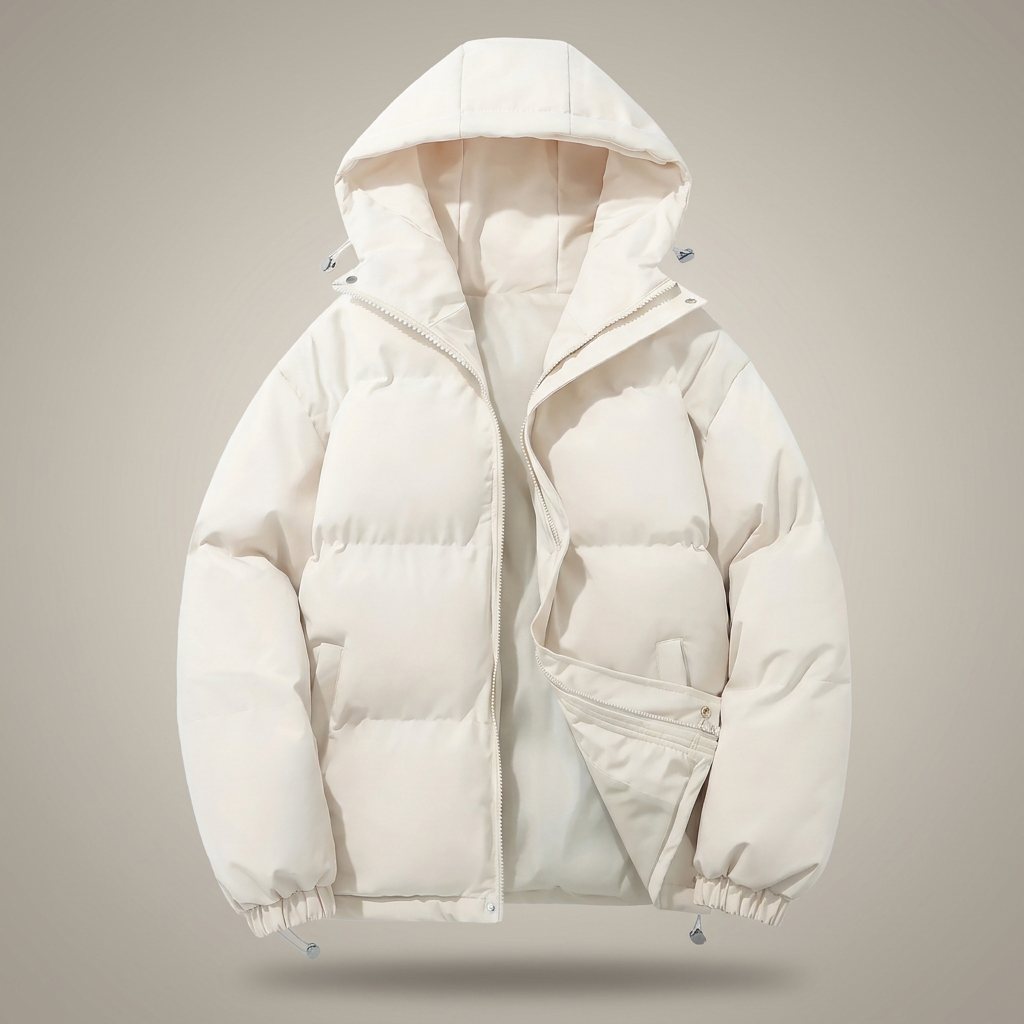 Women Oversized Puffer Jacket - White