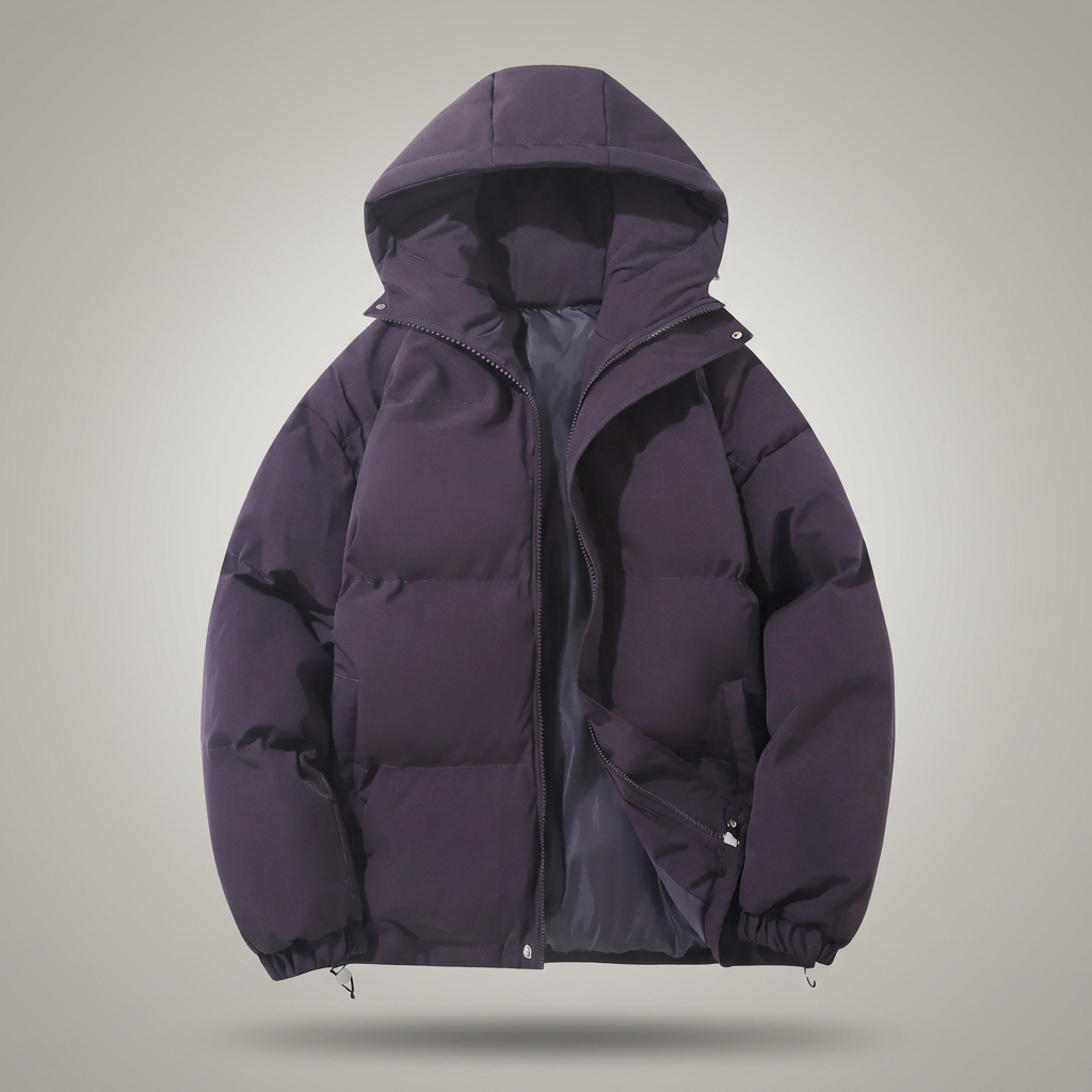Women Oversized Puffer Jacket - Purple