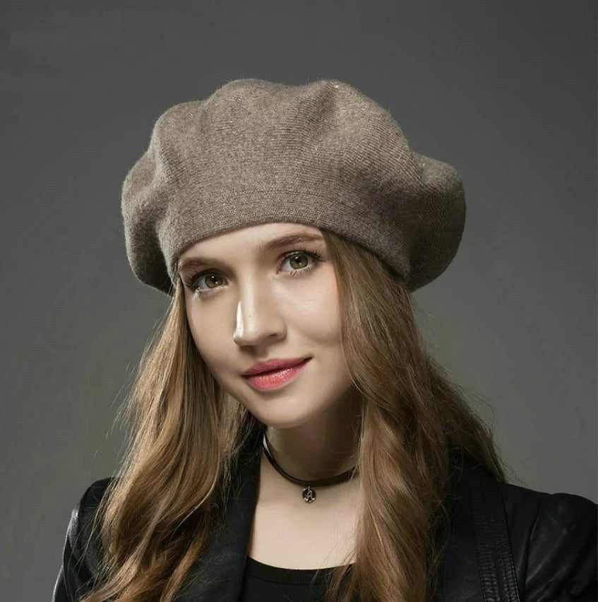 Amberly — Soft Wool Blend Beret (4), Rosewood Virginia