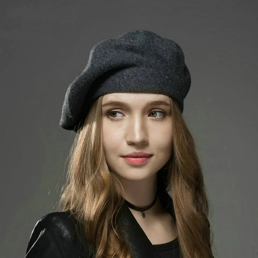 Amberly — Soft Wool Blend Beret (3), Rosewood Virginia