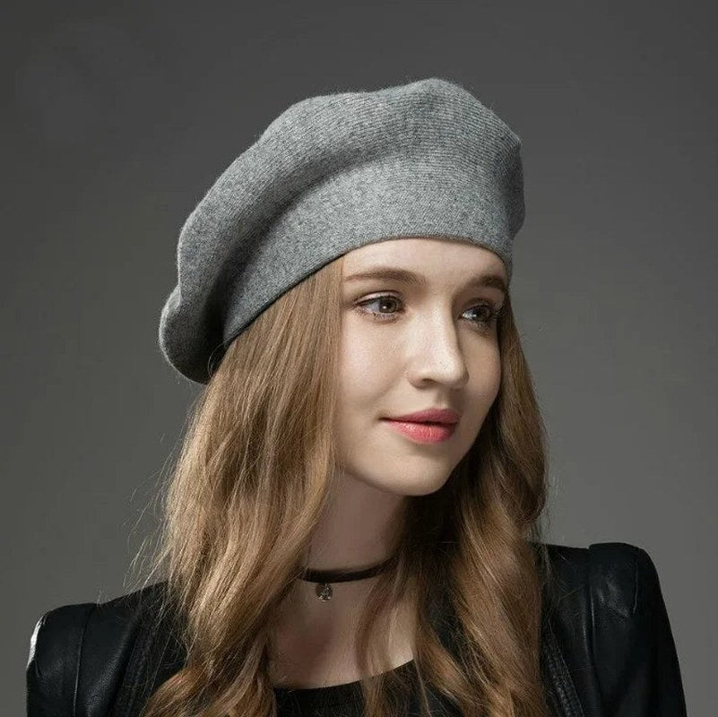 Amberly — Soft Wool Blend Beret (2), Rosewood Virginia