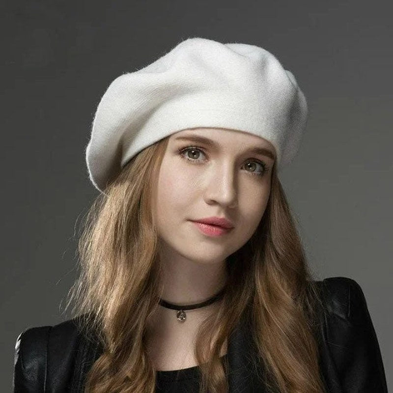 Amberly — Soft Wool Blend Beret (6), Rosewood Virginia