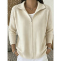 Women Collared Zip Cardigan