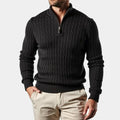 Men Cable Knit Half Zip Sweater