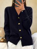 Women Wool Button Cardigan