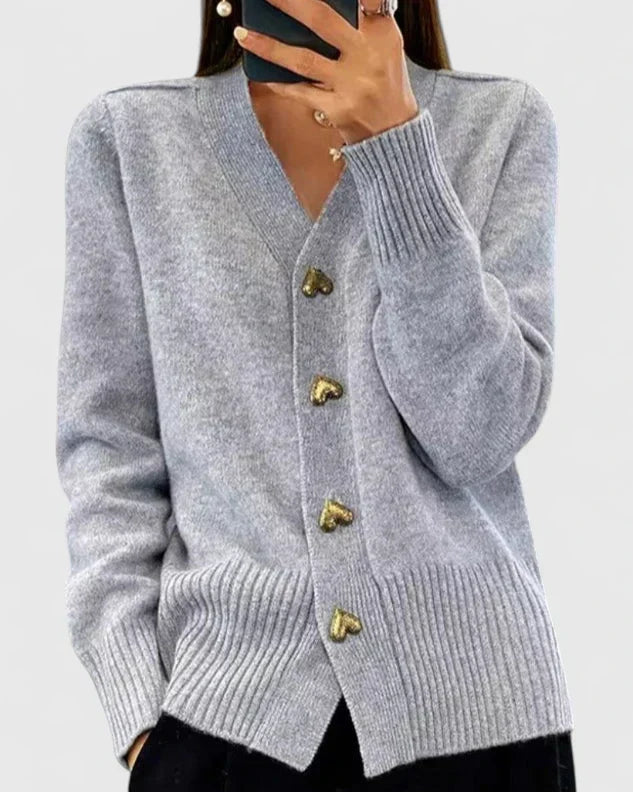 Women V Neck Cashmere Cardigan