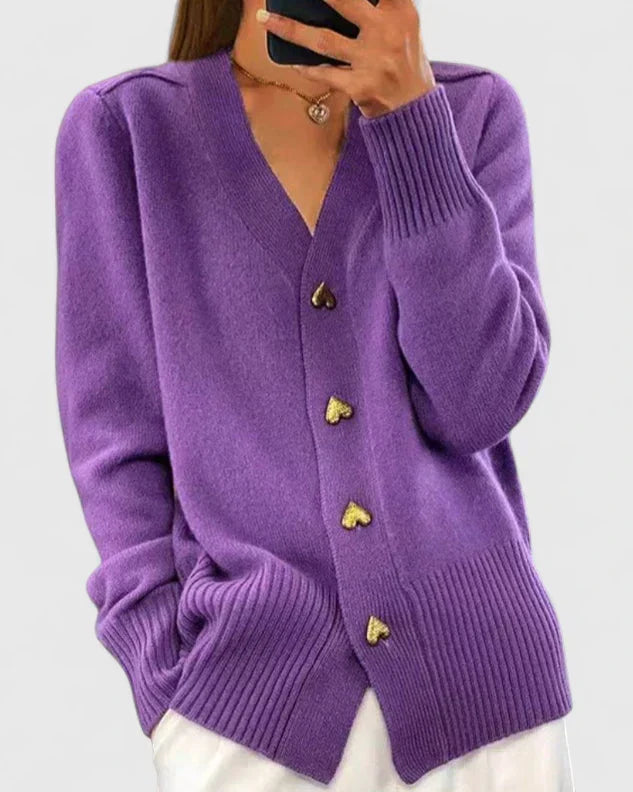 Women V Neck Cashmere Cardigan