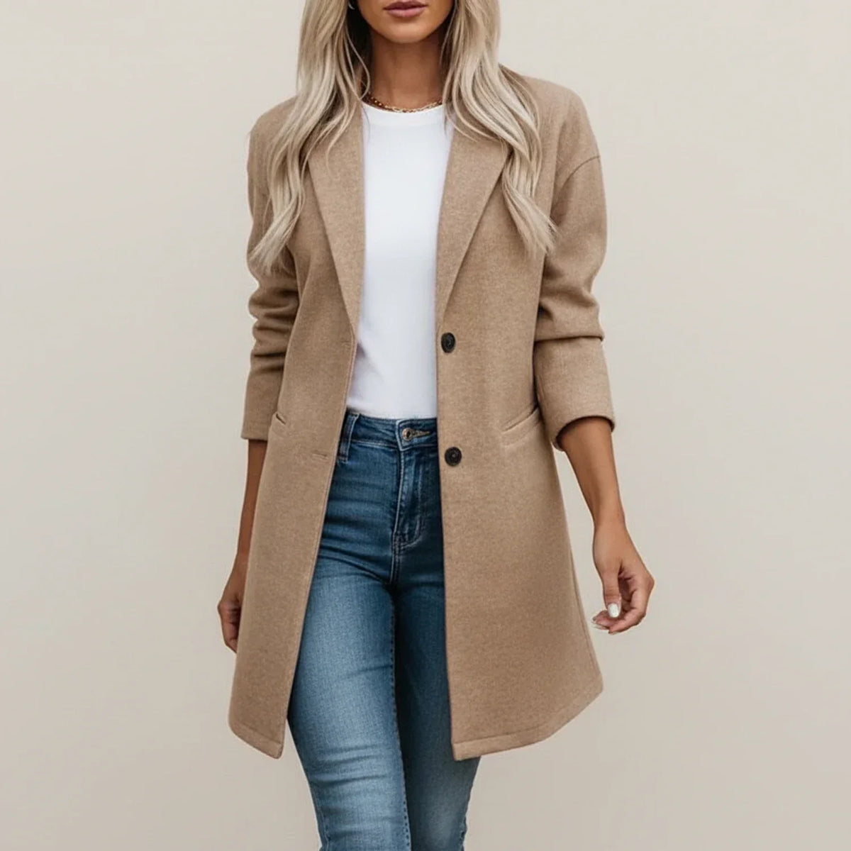 Women Longline Blazer Winter Coat