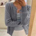 Women Cropped Cashmere Cardigan