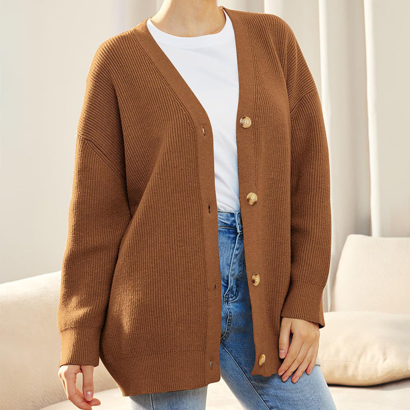 Women Oversized Ribbed Cardigan