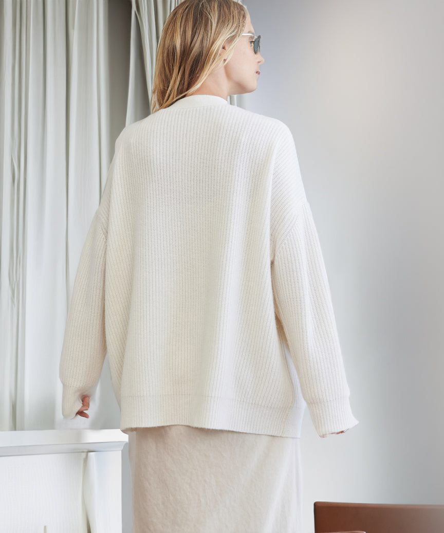 Women Oversized Ribbed Cardigan