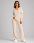 Women 2 Piece Ribbed Knit Lounge Set