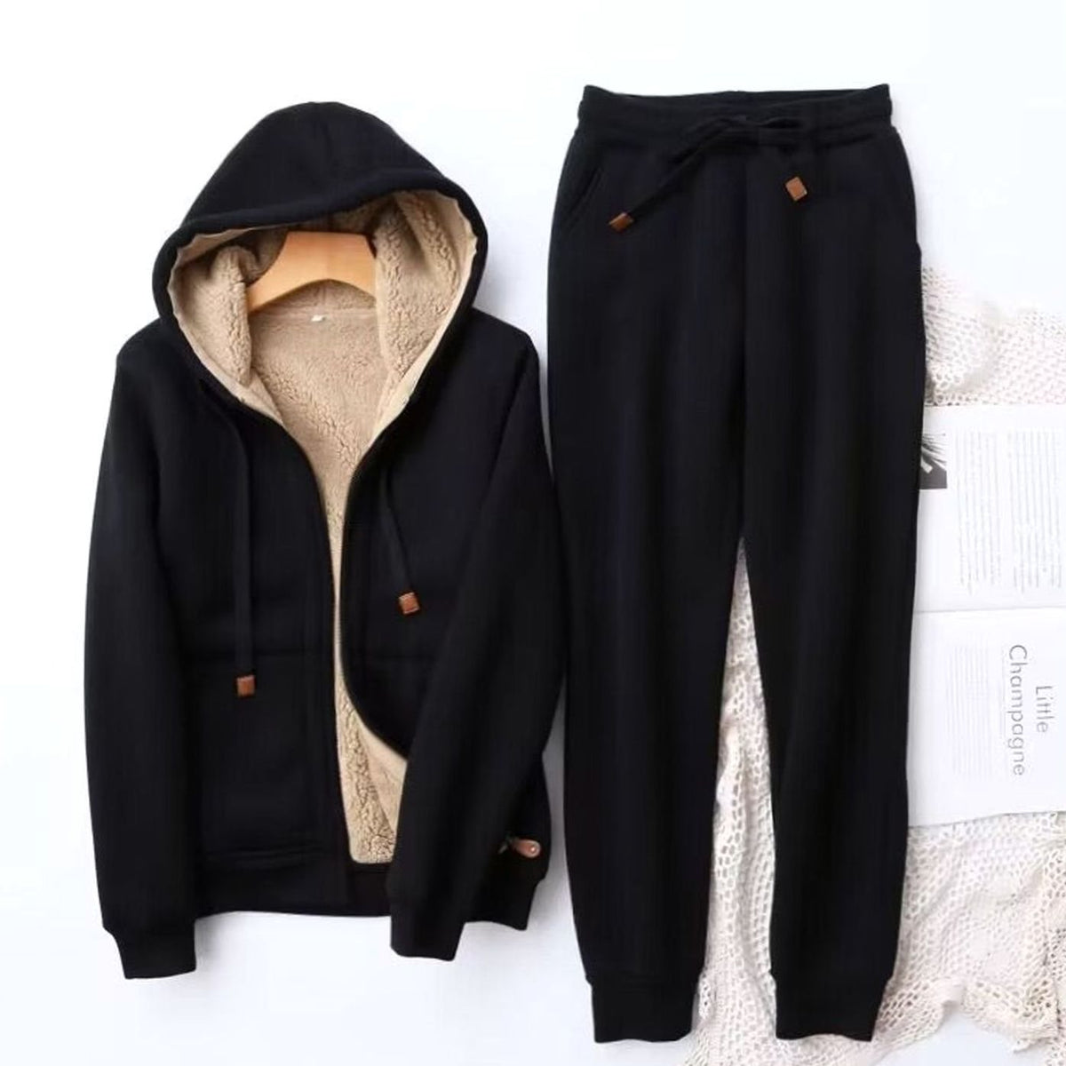Women 2 Piece Sherpa Jogger Set