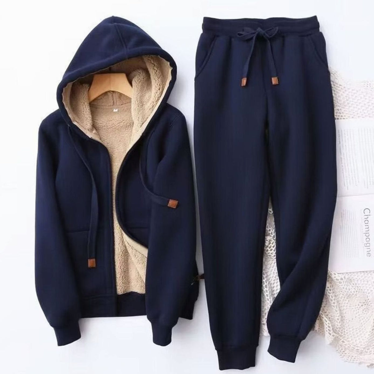 Women 2 Piece Sherpa Jogger Set