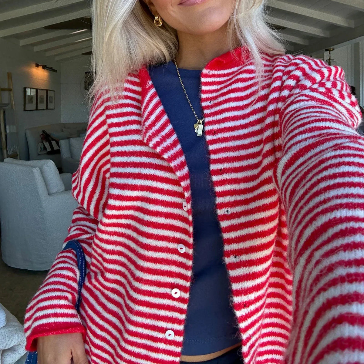 Women Striped Cardigan
