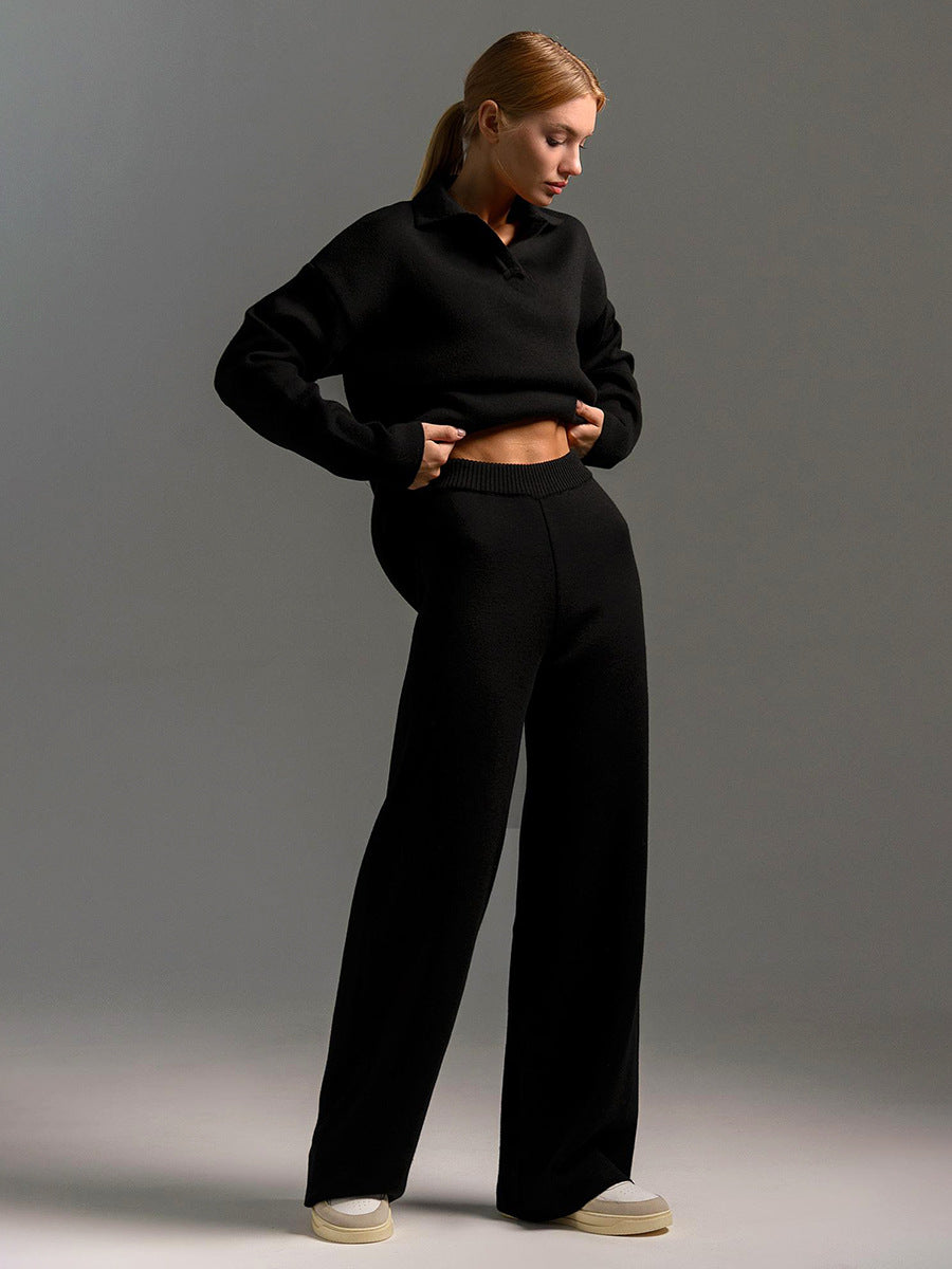Women 2 Piece Polo Sweater Set
