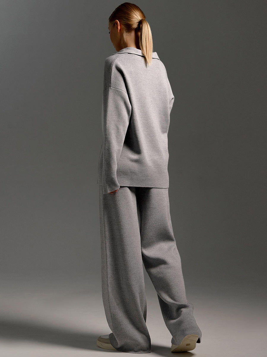 Women 2 Piece Polo Sweater Set