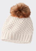 Women Merino Wool Pom Pom Beanie