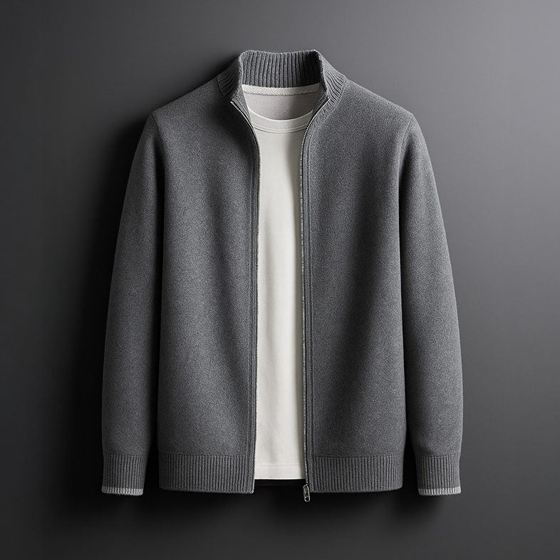 Men Merino Wool Zip Jacket