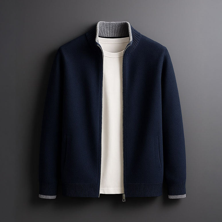 Men Merino Wool Zip Jacket