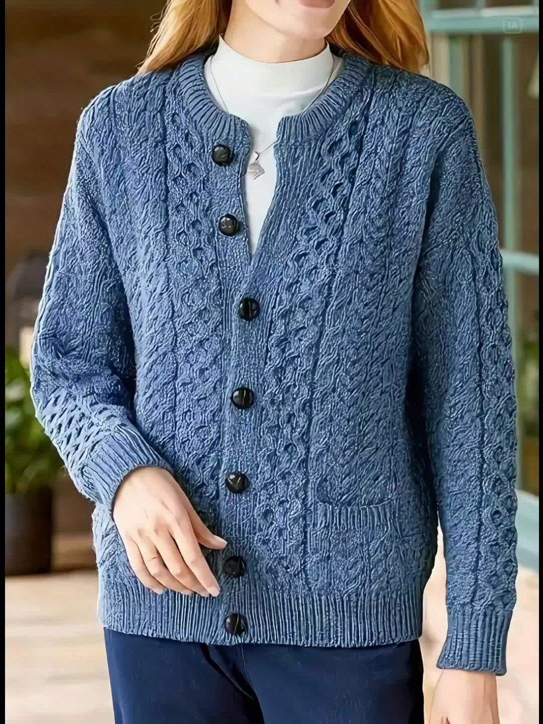 Women Chunky Cable Knit Cardigan